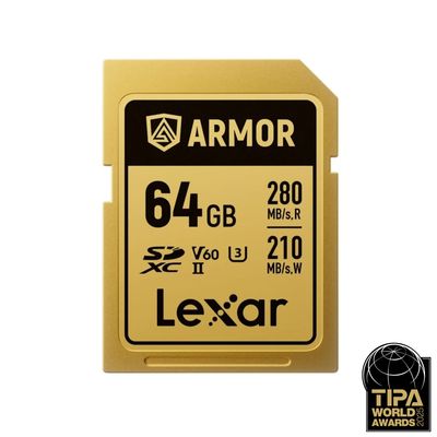 Lexar ARMOR Gold Card de Memorie SDXC UHS-II 64GB Otel Inoxidabil