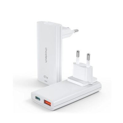 Choetech PD6011 Incarcator Retea Slim 67W 3.35A USB-A USB-C Alb