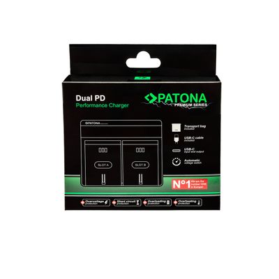 Patona Premium Dual PD Performance Incarcator pentru Acumulatori Tip 18650 USB-C