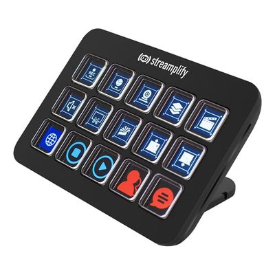 Streamplify Deck One 15 Butoane USB Hub Negru