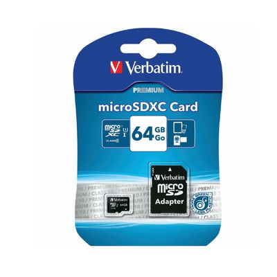 Verbatim Card de Memorie MicroSDXC 64GB cu Adaptor