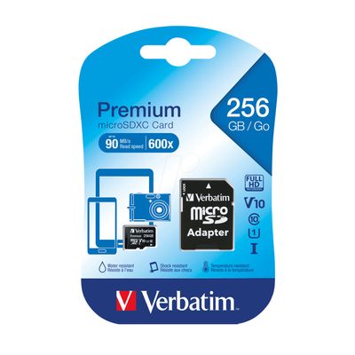Verbatim Card de Memorie MicroSDXC 256GB cu Adaptor