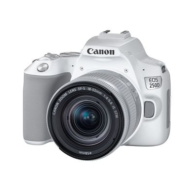 Canon EOS 250D Aparat Foto DSLR Kit cu Obiectiv EF-S 18-55mm IS STM Alb