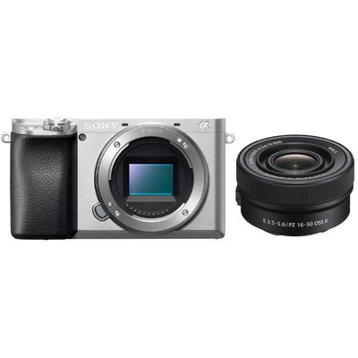 Sony Alpha A6100 Aparat Foto Mirrorless 24.2 MP Kit cu Obiectiv E PZ 16-50mm F3.5-5.6 OSS II Argintiu