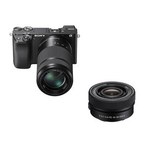 Sony Alpha A6100 Aparat Foto Mirrorless 24.2MP Kit 16-50mm II F3.5-5.6 OSS II + 55-210mm F4.5-6.3 OSS Negru