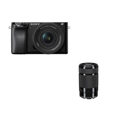 Sony Alpha A6100 Aparat Foto Mirrorless 24.2MP Kit 16-50mm II F3.5-5.6 OSS II + 55-210mm F4.5-6.3 OSS Negru