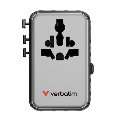 Verbatim Adaptor Universal GaN III 100W Cablu Retractabil USB-C PD 3.0 QC4+ 2 x USB-C 2 x USB-A Negru