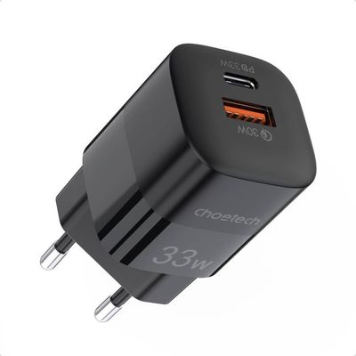 Choetech Incarcator Retea  PD5006 port USB A si USB C, 33W,  Negru