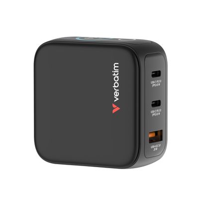 Verbatim Incacator Mini GaN 65W cu Display si 2 Porturi Negru