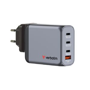 Verbatim Incarcator de Perete GaN 100W cu 2 x USB-C PD 100W  1 x USB-C PD 65W 1 x USB-A QC 3.0