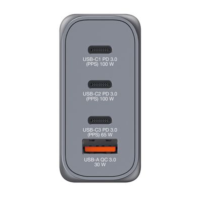 Verbatim Incarcator de Perete GaN 100W cu 2 x USB-C PD 100W  1 x USB-C PD 65W 1 x USB-A QC 3.0