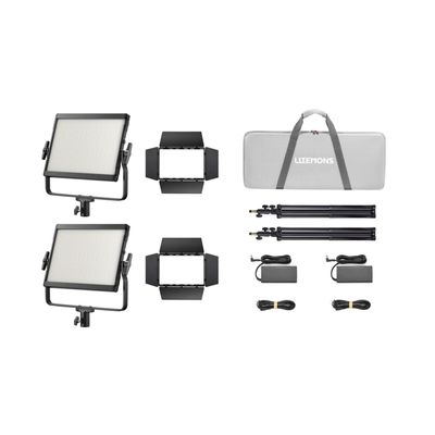 Godox Litemons LP400R-K2 Kit 2 Lampi LED RGB Negru cu Accessorii