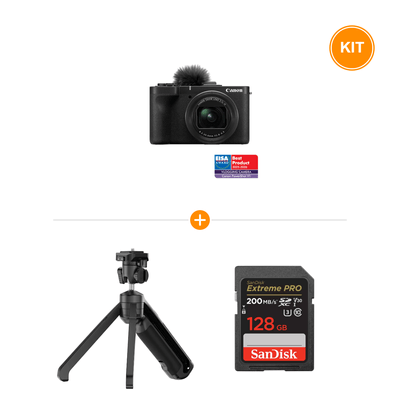 [Pachet] Canon Powershot V1 Aparat Foto Compact + Ulanzi TT38 Mini Trepied Vlogging + SanDisk Extreme PRO SD 128GB SDXC UHS-I Class 10 U3 V30
