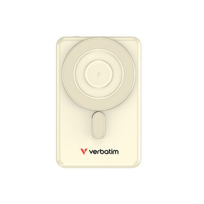 Verbatim Acumulator Extern 5000mAh Magnetic Wireless cu 2 Cabluri USB-C Auriu