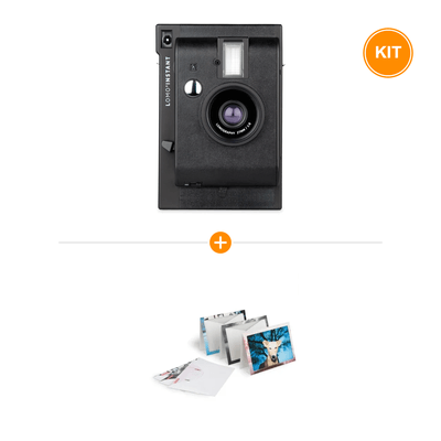 [Pachet] Lomography Lomo Instant Aparat Foto Negru + Lomography Framecard - Landscape Small - set rame/ plicuri 8.9x13