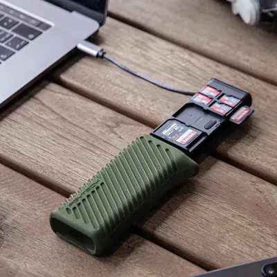 Pgytech CreateMate High-Speed Carcasa si Cititor Carduri Verde Moss