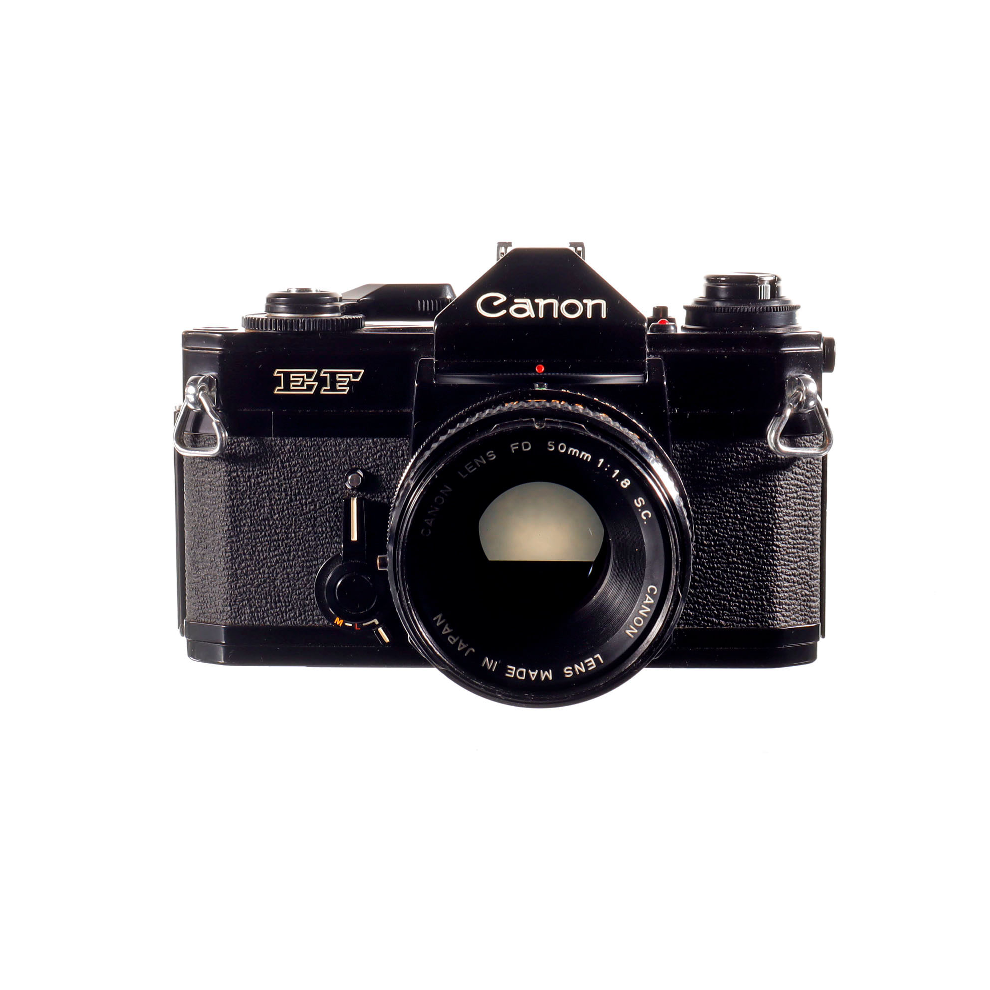整備品　canon AE-1 black FD 50mm f1.8 s.c. Canon AE-1 black + FD 50mm f/1.8 SC - Fotohandel Delfshaven / MK