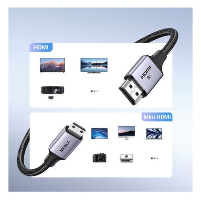 Ugreen HD163 Cablu Video miniHDMI Tata la HDMI Tata 8K la 60Hz 2m Negru