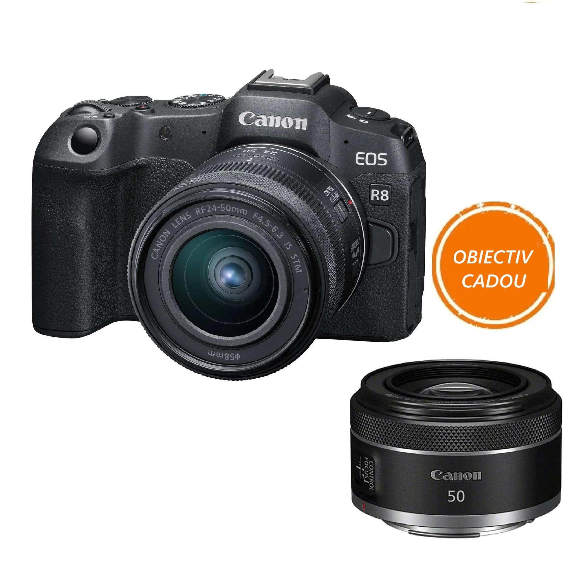 laptopuri acer Canon EOS R8 Aparat Foto Mirrorless Kit cu Obiectiv RF 24-50mm F4.5-6.3 IS STM