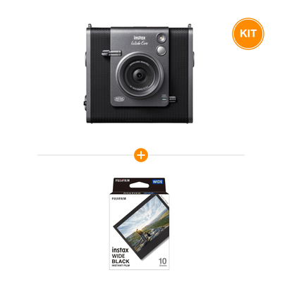 [Pachet] Fujifilm Instax Wide Evo Camera Instant Negru + Film Instant Wide Color 10 bucati