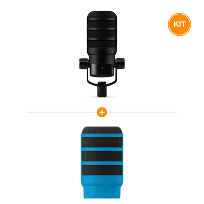 [Pachet] Microfon Rode Podmic USB + Rode WS14 Pop Filtru Albastru