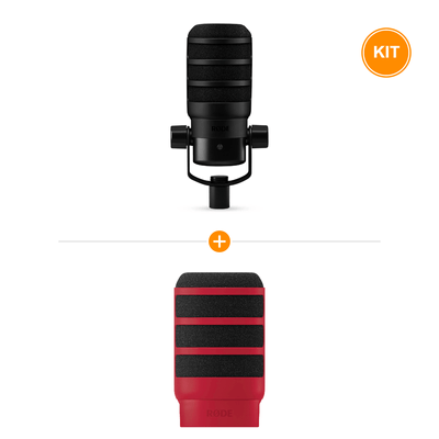[Pachet] Microfon Rode Podmic USB + Rode WS14 Pop Filtru Rosu