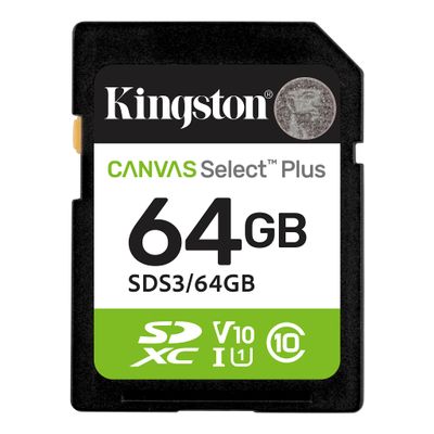 Resigilat: Kingston Canvas Select Plus Gen3 Card de Memorie SDXC 64GB 100MB/s C10 UHS-I U1 V10 - RS125090195-2