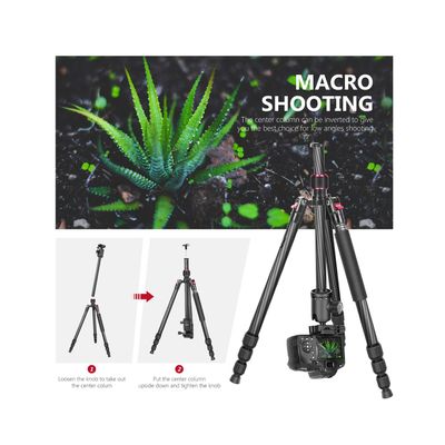 Neewer N55C Trepied 2in1 din Carbon cu Cap Bila 168 cm