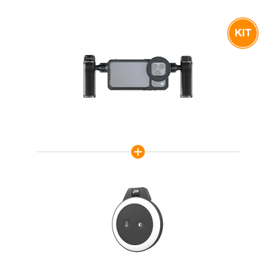 [Pachet] PGYTECH Kit Suport Telefon ProShot pentru iPhone 17 Pro Max + PGYTECH MagGlow Lampa LED pentru Telefon Negru
