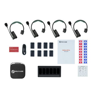 Hollyland Solidcom SE Pro Sistem Intercom 4 x Headset cu Noise Cancelling