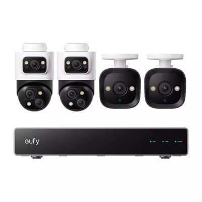 Anker eufy NVR S4 Sistem Supraveghere Video cu 2 Camere PoE Bullet-PTZ si 2 Camere PoE Turret 4K AI