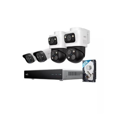 Anker eufy NVR S4 Sistem Supraveghere Video cu 2 Camere PoE Bullet-PTZ si 2 Camere PoE Turret 4K AI