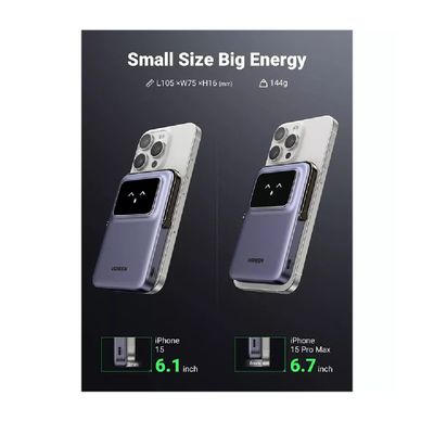 Ugreen Baterie Externa Uno Magnetic 50000mAh 20W PD+FQI USB-C Gri