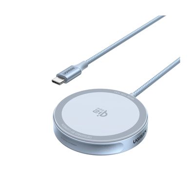 Ugreen Incarcator Wireless MagFlow Qi2.2 25W USB-C Albastru