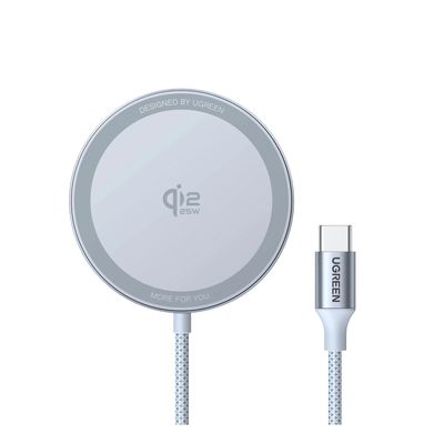 Ugreen Incarcator Wireless MagFlow Qi2.2 25W USB-C Albastru
