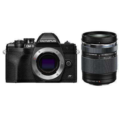 Olympus OM-D E-M10 Mark IV Silver Kit cu Obiectiv 14‑150mm F4‑5.6 II Black