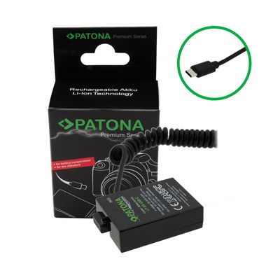 Patona Premium Adaptor Baterie cu Intrare USB-C pentru Canon LP-E8 LPE8 EOS 550D 600D 650D 700D