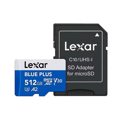 Lexar Blue Plus Card de Memorie microSDXC cu Adaptor SD 512GB C10 V30