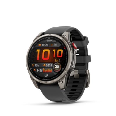 Resigilat: Garmin Fenix 8 Pro AMOLED Smartwatch 47mm LTE/Satelit Sapphire Titan Curea din Silicon Graphite/Negru - RS125091856-1