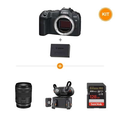 [Pachet] Canon R8 Kit LP-E17 + Canon RF 28-70mm F2.8 IS STM + Hollyland LARK M2S Wireless Duo Space Gray + SanDisk Extreme PRO SD 128GB