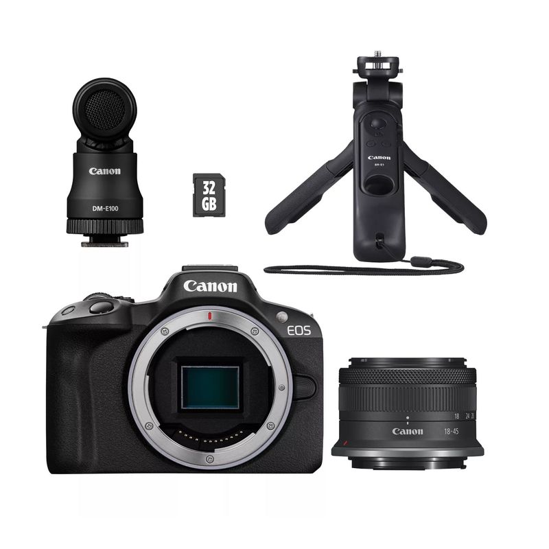 CanonEOSR50AparatFotoMirrorlessKitCreatorcuObiectivRFS1845mmF4563ISSTMNegru