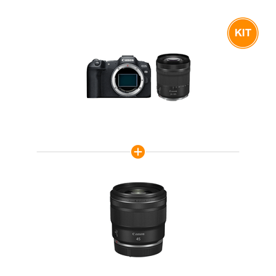 [Pachet] Canon EOS R8 Kit RF 24-105 F4-7.1 IS STM + Canon RF 45mm F1.2 STM montura RF