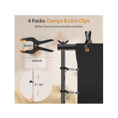 Fancier BJJ-2 Kit Suport Fundal Portabil cu 3 Fundaluri Alb/Negru/Verde