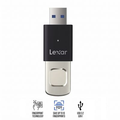 Lexar JumpDrive Fingerprint F35 Pro Stick USB 64GB R300/W150 USB 3.2