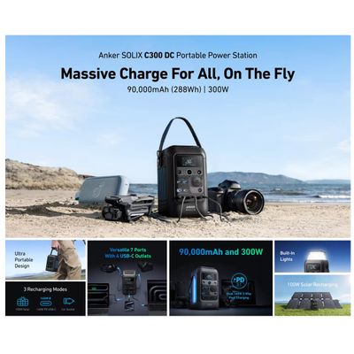 Anker Solix C300X DC Kit Statie de Alimentare cu Panou Solar 60W Portabil