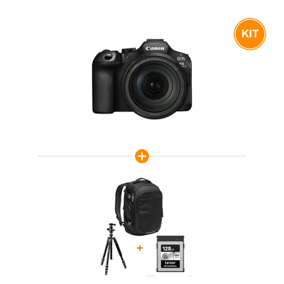 [Pachet] Canon EOS R6 Mark III kit cu Obiectiv 24-105mm F4 L IS USM + Kit Accesorii cu Rucsac + card CF128 + Trepied