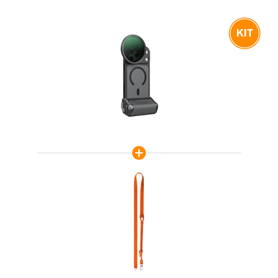[Pachet] SmallRig 6300 Kit Grip Fotografie FilMov cu Filtru pentru iPhone 17 Pro + Smallrig 5300 FilMov Curea de Umar pt Telefon Portocalie