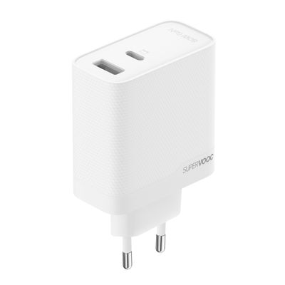 OPPO SuperVOOC Incarcator Dual 80W GaN Cablu Type-C Inclus Alb