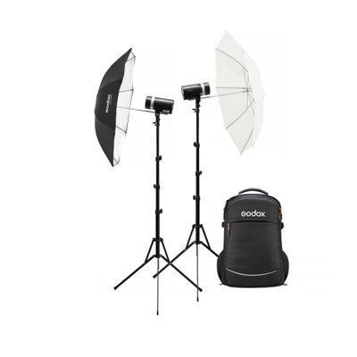 Godox AD300Pro II Kit 2 Blituri Portabile 300W cu Rucsac si Umbrele