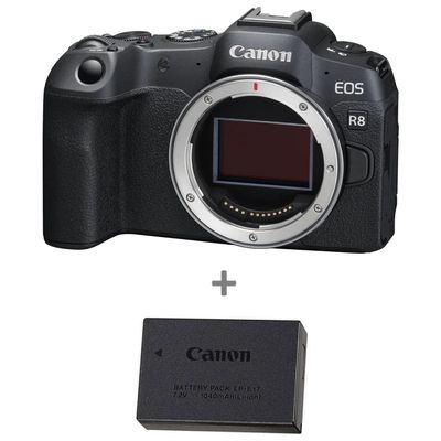 [Pachet] Canon EOS R8 Kit cu Acumulator LP-E17 + Kit Accesorii cu Rucsac + card SD512